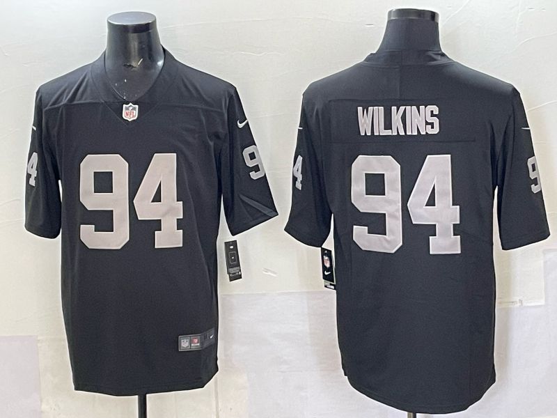 Men 2025 Nike Oakland Raiders #94 Wilkins black Limited NFL Jersey style 01